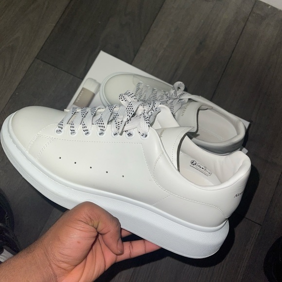Alexander McQueen White Sneakers with Gold Logo